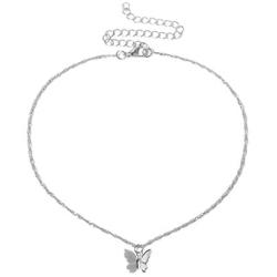 16888 Vintage Metallic Butterfly Pendant Necklace Choker Valentines Day Jewelry Gifts Pendant Chain Necklace