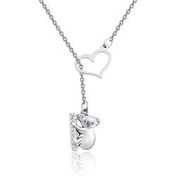 Gzrlyf Koala Bear Necklace Koala Lariat Necklace Koala Bear Gifts for Her