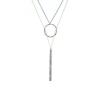 URBAN JEWELRY Beautiful Womens Cubic Zirconia Stainless Steel CZ Necklace Pendant Chain 33'' - 41'' (Gold)