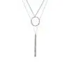 URBAN JEWELRY Beautiful Womens Cubic Zirconia Stainless Steel CZ Necklace Pendant Chain 33'' - 41'' (Gold)