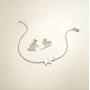 FANCIME White/Yellow/Rose Gold Plated 925 Sterling Silver Cute Cable Link Chain Dainty Delicate Elephant Bracelet Jewelry For Women Girls, 15 + 3cm
