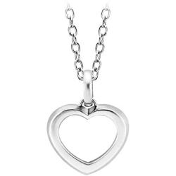 555Jewelry Womens Stainless Steel Small Heart Love Romantic Pendant Necklace