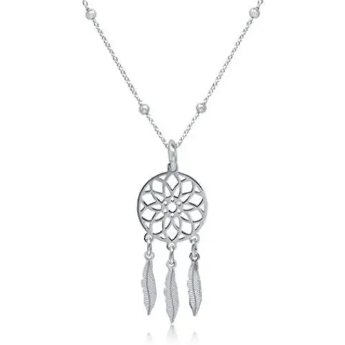 Sterling Silver Dream Catcher Necklace for Girls Women with 16'' Chain, Inspirational Jewelry Gift Boxed