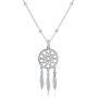Sterling Silver Dream Catcher Necklace for Girls Women with 16'' Chain, Inspirational Jewelry Gift Boxed