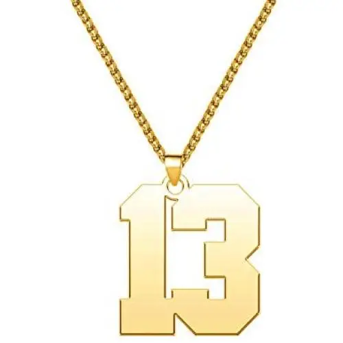 YSAHan Number Necklace Personalized Custom Lucky Number Stainless Steel 18K Gold Plated Jewelry Gift for Men Boys YSAHan Number Necklace Personalized Custom Lucky Number Stainless Steel 18K Gold Plated Jewelry Gift for Men Boys