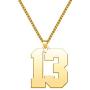 YSAHan Number Necklace Personalized Custom Lucky Number Stainless Steel 18K Gold Plated Jewelry Gift for Men Boys
