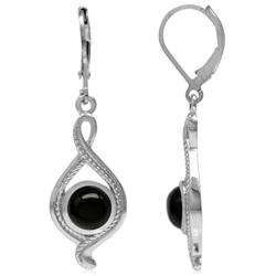 Silvershake 7MM Cabochon Stones 925 Sterling Silver Swirl Style with Rope Textured Drop Dangle Leverback Earrings Jewelry for Women