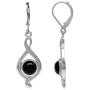 Silvershake 7MM Cabochon Stones 925 Sterling Silver Swirl Style with Rope Textured Drop Dangle Leverback Earrings Jewelry for Women
