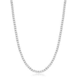 NYC Sterling Womens Magnificent 2mm Round Cubic Zirconia Tennis Necklace