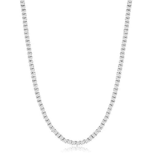 NYC Sterling Womens Magnificent 2mm Round Cubic Zirconia Tennis Necklace
