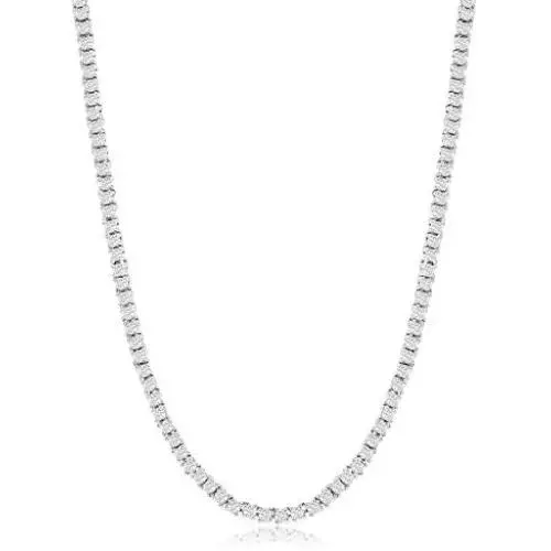 NYC Sterling Womens Magnificent 2mm Round Cubic Zirconia Tennis Necklace NYC Sterling Womens Magnificent 2mm Round Cubic Zirconia Tennis Necklace