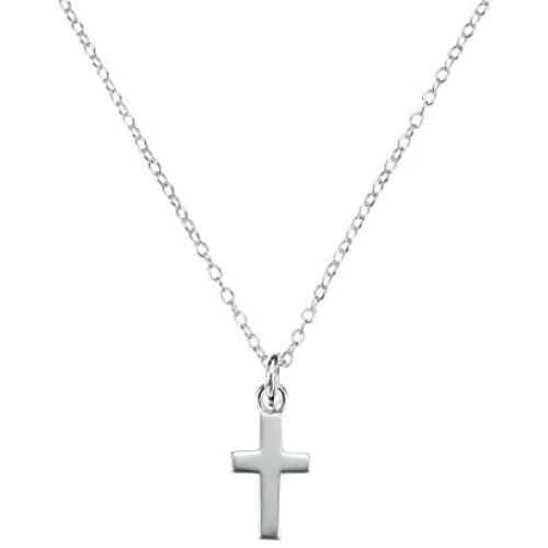 Molly B London Sterling Silver Cross Girls Necklace - Perfect Christening Gift or Holy Communion Jewelry