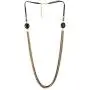 COOLSTEELANDBEYOND Gold Black Statement Necklace Multi-Strand Long Chains with Black Gem Stone Charms Pendant, Dress COOLSTEELANDBEYOND Gold Black Statement Necklace Multi-Strand Long Chains with Black Gem Stone Charms Pendant, Dress