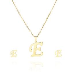 morniface Dainty Initial Necklace Letters A to Z 26 Alphabet Pendant Necklace， Initial Stud Earrings Personalized Necklace for Women Jewelry