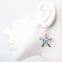 SUVANI Sterling Silver Hand Blown Glass Jewelry Glittery Gold Blue White Starfish Dangle Earrings