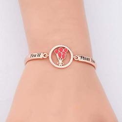 KUIYAI IT Movie Bracelet Youll Float Too Bracelet Horror Fan Gift for Her Red Balloon Charm Bangle Halloween Jewelry Movie Fans Gift