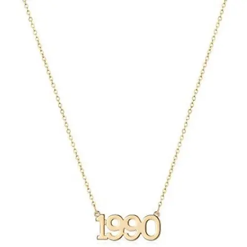 Fettero Birth Year Necklace,Tiny Number Necklace,Wedding Date Necklace Gift for Her,1990-1993