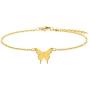 Joycuff Butterfly Anklet Dainty 18K Real Gold Ankle Jewelry Personalized Simple Initial Letter M Alphabet Unique Beach Gifts for Women Her Girls Mom Daughter Sister Wife Girlfriend