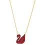 SWAROVSKI Womens Iconic Swan Jewelry Collection, Rose Gold Finish, Red Crystals
