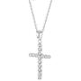925 Sterling Silver Braided Cross Clear CZ Pendant Necklace Girls Teens 16''