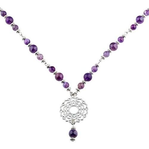 Nupuyai Chakra Necklace for Unisex, Energy Charms Healing Stone Pendant with Chain 23.5'' Adjustable