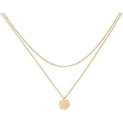 Bohemia Layered Necklace, Bar Coin Charm Pendant Neckalce Delicate Station Chain Multilayer Dics Bar Choker Necklaces for Women