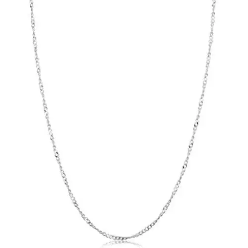 Kooljewelry Sterling Silver Twisted Curb Chain Necklace (1 mm, 1.2 mm or 2.1 mm) Kooljewelry Sterling Silver Twisted Curb Chain Necklace (1 mm, 1.2 mm or 2.1 mm)