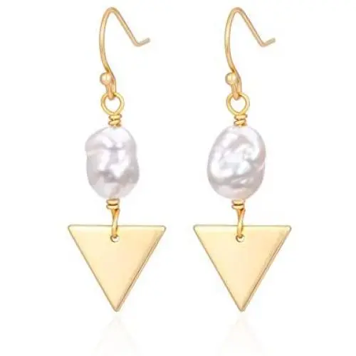 Pearl Earrings Dangle for Women 18K Gold Geometric Triangle Dangle Earrings Dainty Fashion Bohemian Earrings Jewelry Hypoallergenic Freshwater Pearls Drop Earrings for Women Pearl Earrings Dangle for Women 18K Gold Geometric Triangle Dangle Earrings Dainty Fashion Bohemian Earrings Jewelry Hypoallergenic Freshwater Pearls Drop Earrings for Women
