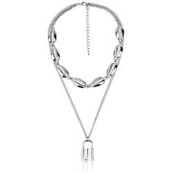 Lock Necklace for Women Men Lock Chain Necklace Gold Padlock Necklace Punk Necklace Jewelry Gift