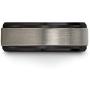 Midnight Rose Collection Tungsten Wedding Band Ring 8mm for Men Women 18k Rose Yellow Gold Plated Step Bevel Edge Black Grey Brushed Polished