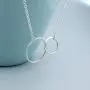 Amelery Mother Son Necklace, Sterling Silver Two Interlocking Infinity Circles,Mothers Day Jewelry Birthday Gifts for Mom