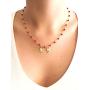 Scapular Gold Plated Necklace for Women''17 Inches'' Red Crystal Beads Chain