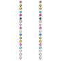 ECBERIE Long Gold Plated Ear Stud Colored Rhinestones Dangle Drop Tessel Earrings Crystal Jewelry Gifts for Women Girls