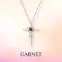 FANCIME Cross Necklace for Women Sterling Silver Birthstone Necklace Infinity Cross Crucifix Heart Necklace Pendant Birthstone Jewelry Gifts for Mom Birthday Gifts for Women Girls 16''+2''