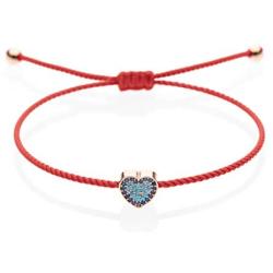 Sententia Jewelry Handmade Adjustable String Heart Bracelet I Red, Blue, Black Braided String