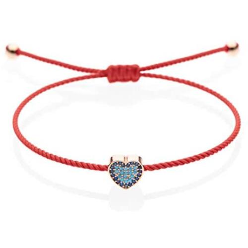 Sententia Jewelry Handmade Adjustable String Heart Bracelet I Red, Blue, Black Braided String