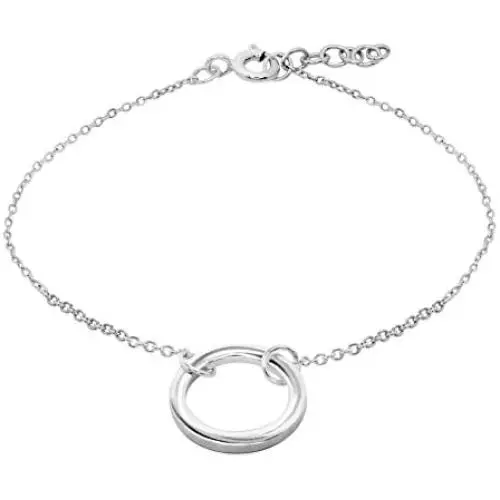 Honolulu Jewelry Company Sterling Silver Open Circle with Cable Chain Bracelet Honolulu Jewelry Company Sterling Silver Open Circle with Cable Chain Bracelet