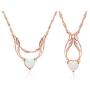 Barzel 18K Rose Gold Plated Created Opal Guardian Angel Necklace