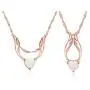 Barzel 18K Rose Gold Plated Created Opal Guardian Angel Necklace