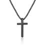 IEFSHINY Cross Necklace for Men, Stainless Steel Cross Pendant Necklaces for Men Pendant Chain 16-30 Inches Chain Gold Silver Black Cross Necklace