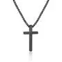 IEFSHINY Cross Necklace for Men, Stainless Steel Cross Pendant Necklaces for Men Pendant Chain 16-30 Inches Chain Gold Silver Black Cross Necklace
