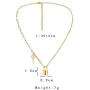 NEULRY 18K Tiny Lock & Key Elegant Necklace,Gold Plated Personalized Chain Handmade for Women and Girl Gifts