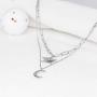 KLKE Layered Gold Necklaces for Women Jewelry Dainty Moon and Star Pendant Choker Necklaces for Womens Day Gifts