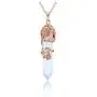 JOVIVI Rose Gold Plated Flower Wrapped Man-made Opalite Healing Crystal Necklace Hexagonal Prism Pointed Quartz Yoga Energy Chakra Gemstone Pendant Pendulum Reiki Jewelry JOVIVI Rose Gold Plated Flower Wrapped Man-made Opalite Healing Crystal Necklace Hexagonal Prism Pointed Quartz Yoga Energy Chakra Gemstone Pendant Pendulum Reiki Jewelry