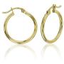 10K Yellow or White Gold Solid Polished Hoop Earrings for Women | 2mm Thick | Round Hoop Earrings | Secure Click-Top | Shiny Classic Earrings, 15mm-90mm