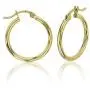 10K Yellow or White Gold Solid Polished Hoop Earrings for Women | 2mm Thick | Round Hoop Earrings | Secure Click-Top | Shiny Classic Earrings, 15mm-90mm