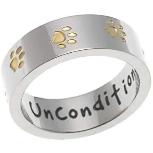 Joyful Sentiments Pet Jewelry Stainless Steel Unconditional Love Ring Joyful Sentiments Pet Jewelry Stainless Steel Unconditional Love Ring