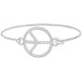 MANZHEN Gold Silver Peace Love Sign Symbol Openable Hook Bangle Bracelet Cuff Jewelry