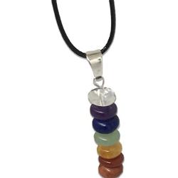 Schmidt Jewelry 7 Stone Chakra Necklace - Natural Stones Pendant - Balance Chakras with Gift Box