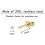 CHESKY 14K Gold Plated Tiny Dot Stud Earrings Dainty Bar Circle Polished Ball Ear Studs Hypoallergenic Geometric Cartilage Tragus Earrings